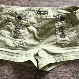 Express Women's Olive Cargo Shorts